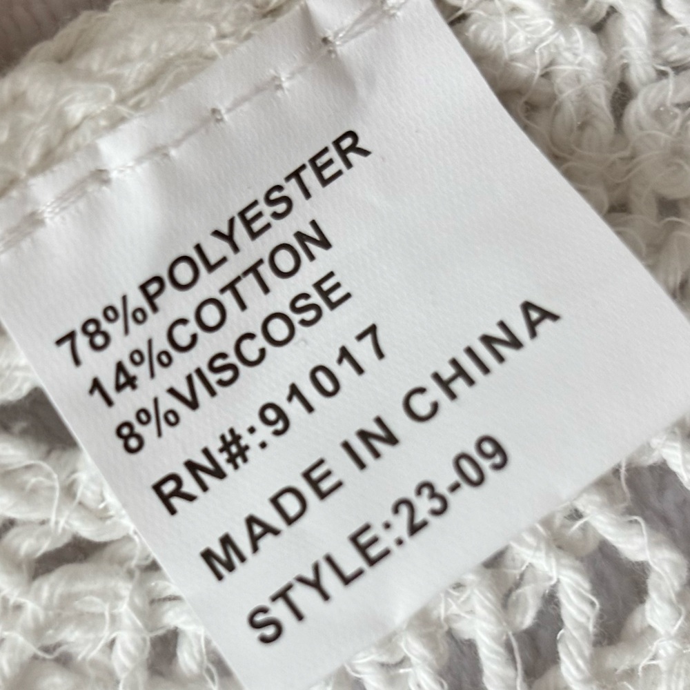 SOLITAIRE 3/4 Sleeve Ivory Boho Crochet Cardigan or Beach Cover-Up--NWT--S - Picture 12 of 15